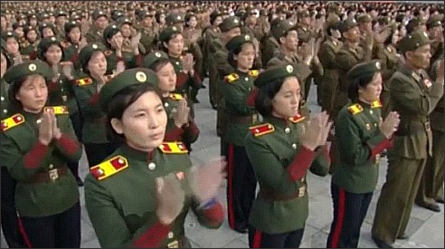 N Korea-recruits applauding