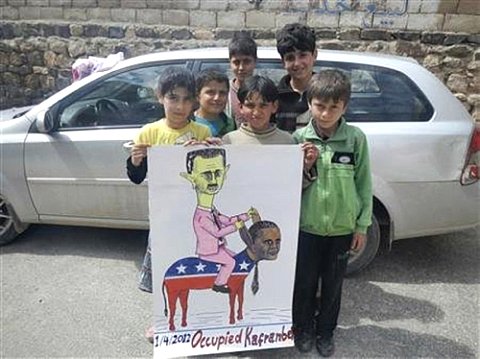 Syrian kids 'analyzing' Obama.jpg