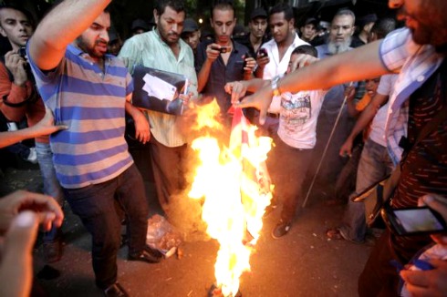 Egyptian protestors burn American flag.jpg